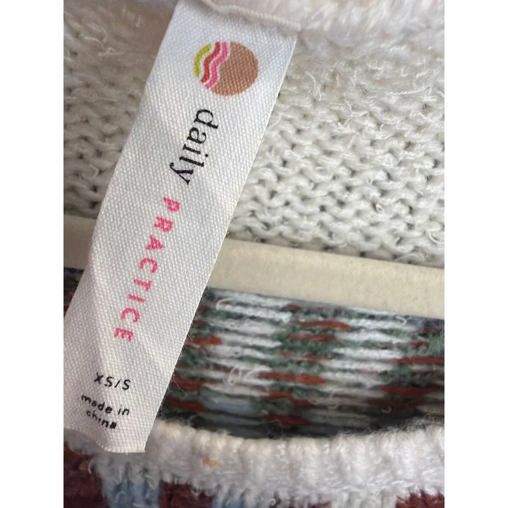 Daily Practice Anthropologie Sweater Womens XS/S Multi Fair Isle Cropped Boho